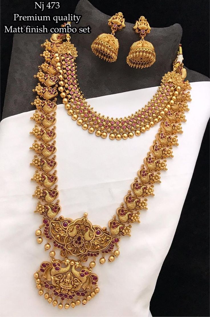 Gold Plated Designer Necklace Set With Naari Designed Look
