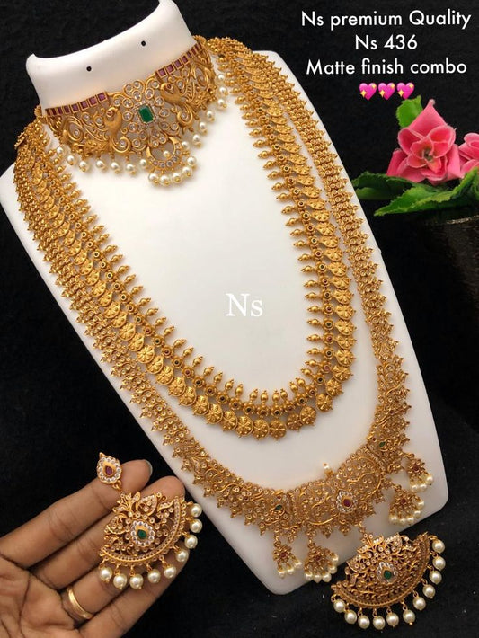 Naari Gold Premium Quality Super Necklace With Diamond Shine